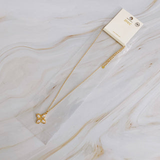 SQUARE PEARL CROSS NECKLACE