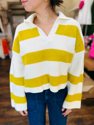 STRIPE DROP SHOULDER SWEATER