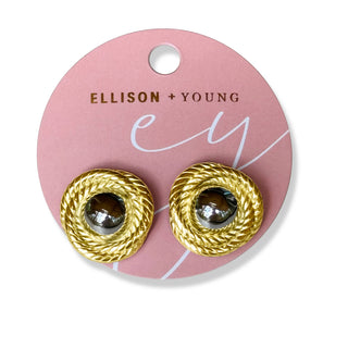 TWO TONED GOLDEN DAY STUD EARRINGS