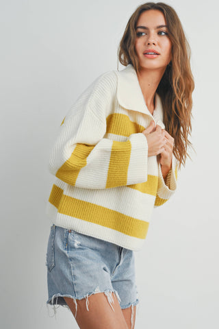 STRIPE DROP SHOULDER SWEATER