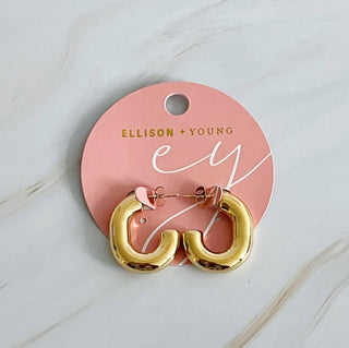 GOLDEN OVAL HOOP EARRINGS