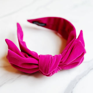 VELVET BOW HEADBAND