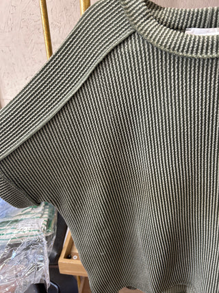 RIBBED KNIT TEE- PLUS