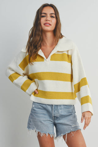 STRIPE DROP SHOULDER SWEATER