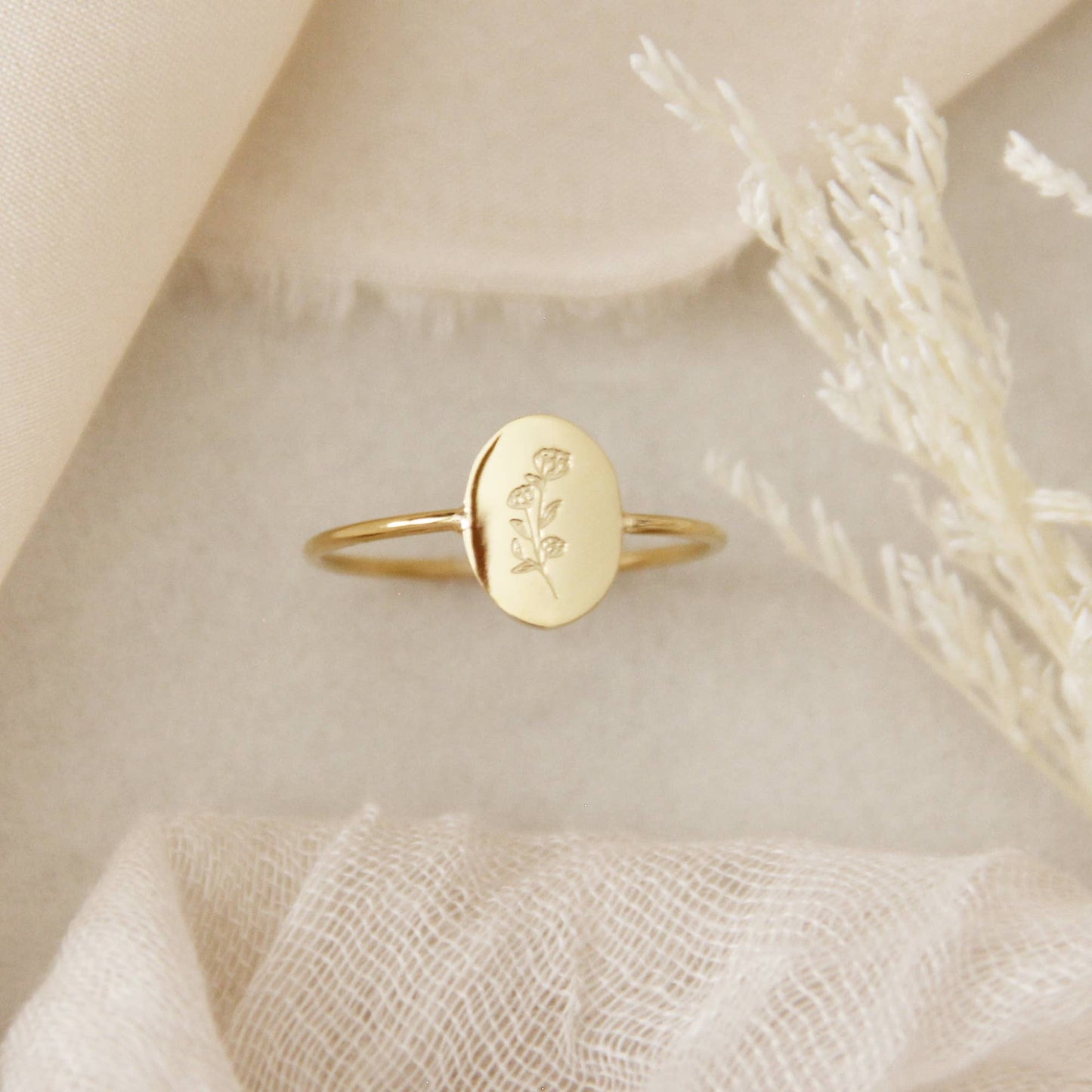 Oval Flower Ring, Isaiah 40:8