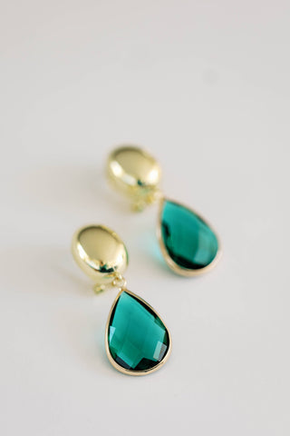 Vintage Chunky Gold & Green Earrings