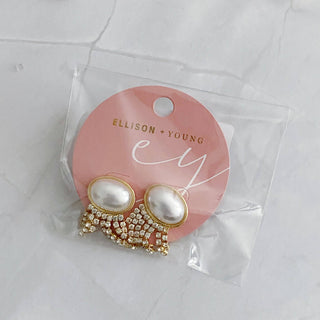 PEARL BUTTON CASCADE SHINE EARRINGS
