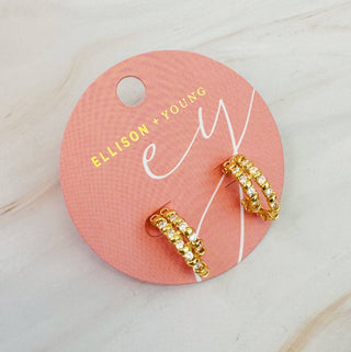 SPIRAL SPARKLE DOUBLE HOOP EARRINGS