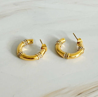 LOVELY BAMBOO SPARKLE EARRINGS