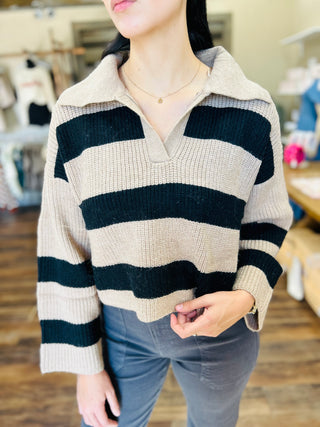 STRIPE DROP SHOULDER SWEATER