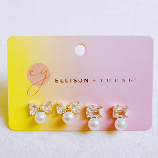 LOVELY PEARL DUO STUDS