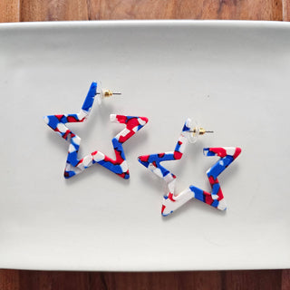 RED, WHITE, AND BLUE STAR HOOPS