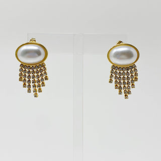 PEARL BUTTON CASCADE SHINE EARRINGS