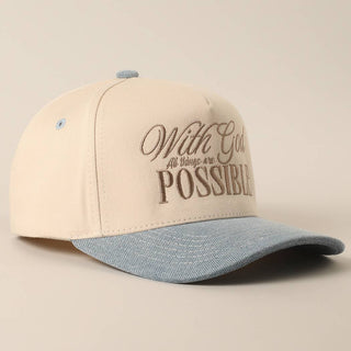 WITH GOD ALL THINGS ARE POSSIBLE CAP