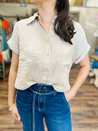 LINEN LEISURE TOP