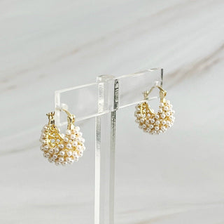 Pearl Knit Hoop Earrings