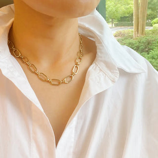 AMBER BOXY CHAIN NECKLACE