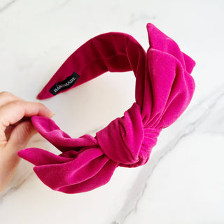 VELVET BOW HEADBAND