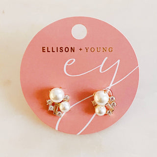 ESTATE PEARL AND SHINE STUD EARRINGS