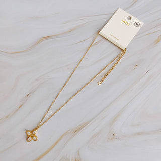 SQUARE PEARL CROSS NECKLACE