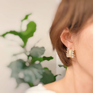 Golden Lace Hoop Earrings