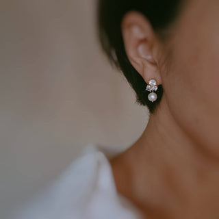 GOLDEN SPARKLE PEARL DROP EARRINGS
