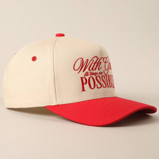 WITH GOD ALL THINGS ARE POSSIBLE CAP