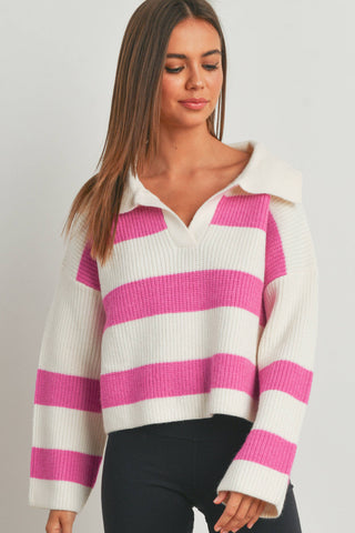 STRIPE DROP SHOULDER SWEATER