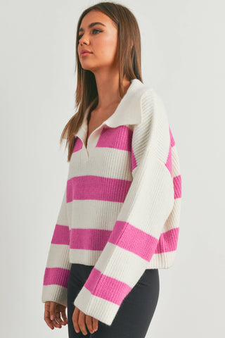 STRIPE DROP SHOULDER SWEATER