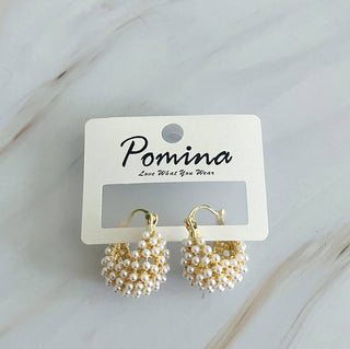 Pearl Knit Hoop Earrings