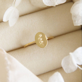 Oval Flower Ring, Isaiah 40:8