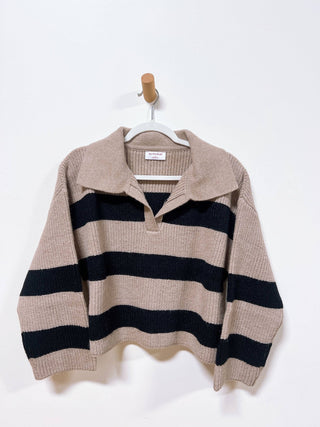 STRIPE DROP SHOULDER SWEATER