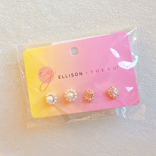 FLOWER STUD EARRING SET