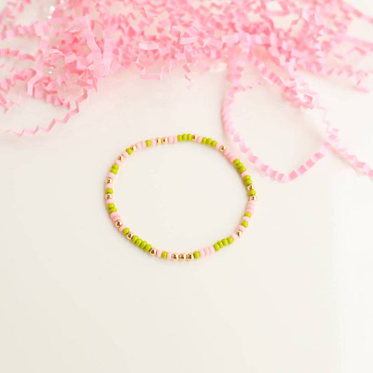 Pink and Lime Green Sprinkle Bracelet