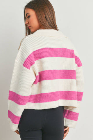 STRIPE DROP SHOULDER SWEATER