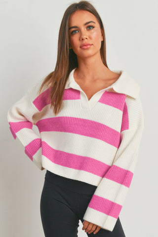 STRIPE DROP SHOULDER SWEATER