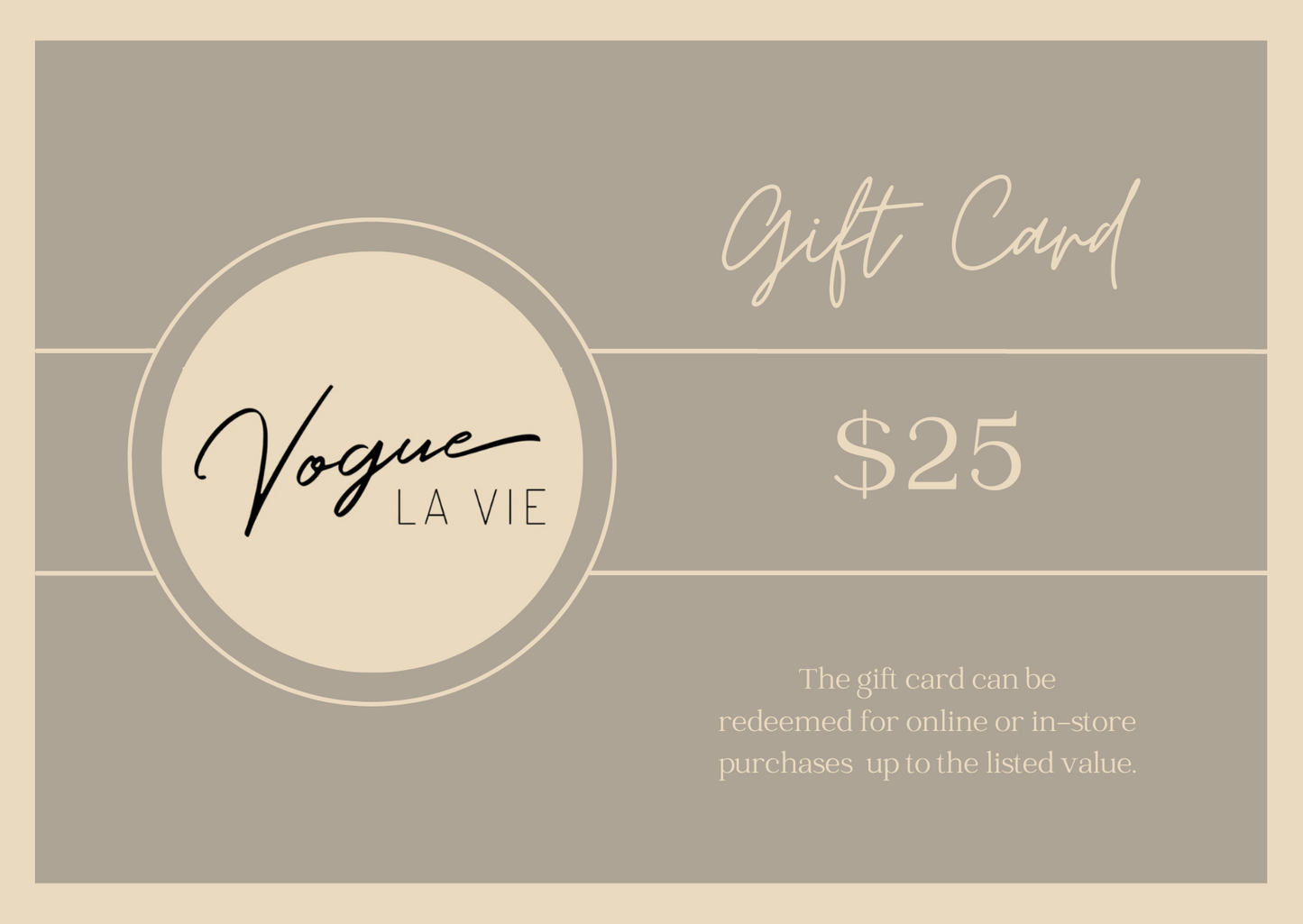 Vogue La Vie Gift Card